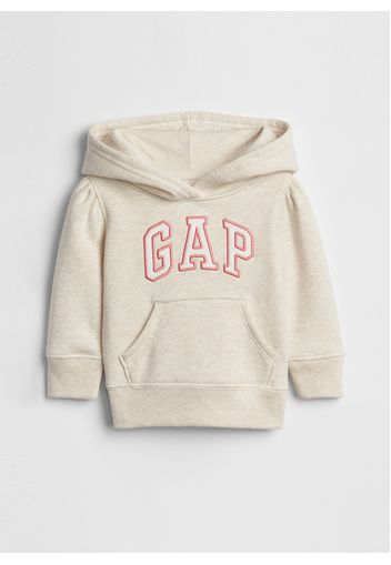 GAP - Felpa con cappuccio e patch logo, Donna, Beige, Taglia 2YRS