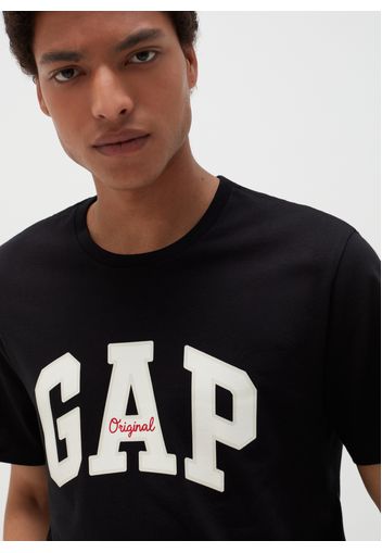 GAP - T-shirt girocollo con logo, Uomo, Nero, Taglia XS