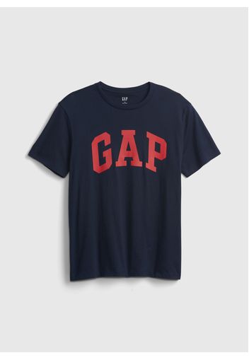 GAP - T-shirt girocollo con stampa logo, Uomo, Blu, Taglia S