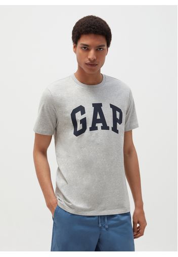 GAP - T-shirt girocollo con stampa logo, Uomo, Grigio, Taglia S