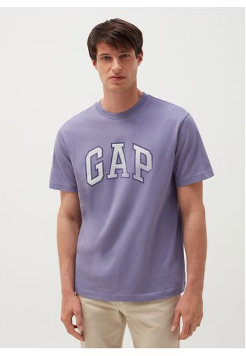 GAP - T-shirt in cotone con stampa logo, Uomo, Viola, Taglia S