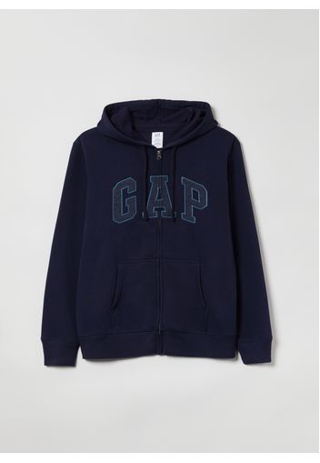 GAP - Full-zip in felpa con ricamo logo, Uomo, Blu, Taglia M