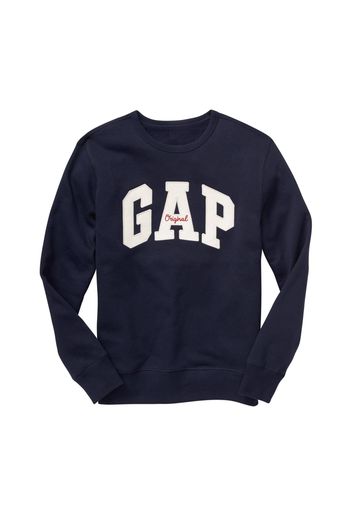 GAP - Felpa girocollo con patch logo e ricamo, Uomo, Blu, Taglia S