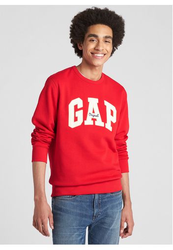 GAP - Felpa girocollo con patch logo e ricamo, Uomo, Rosso, Taglia L