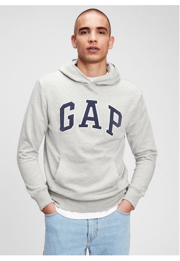 GAP - Felpa con cappuccio e ricamo logo, Uomo, Grigio, Taglia XXL