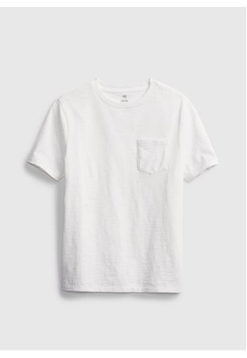 GAP - T-shirt girocollo con taschino, Uomo, Bianco, Taglia S