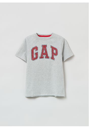 GAP - T-shirt girocollo con stampa logo vintage, Uomo, Grigio, Taglia S