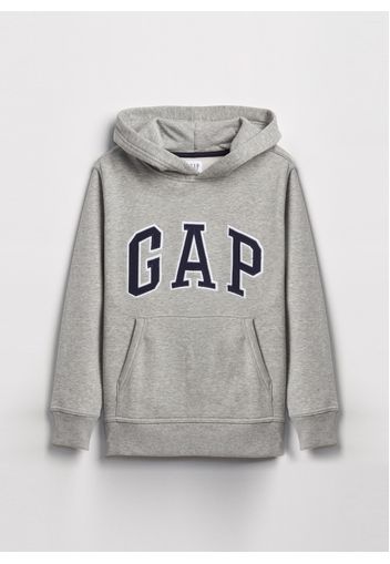 GAP - Felpa con cappuccio e ricamo logo, Uomo, Grigio, Taglia S