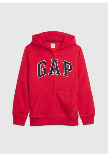 GAP - Full-zip in felpa con ricamo logo, Uomo, Rosso, Taglia S