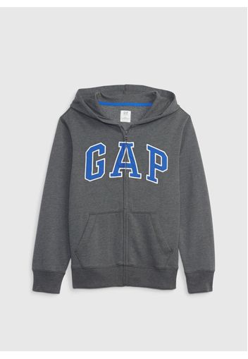 GAP - Full-zip in felpa con ricamo logo, Uomo, Grigio, Taglia XS