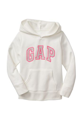 GAP - Felpa con cappuccio e patch logo, Donna, Bianco, Taglia L