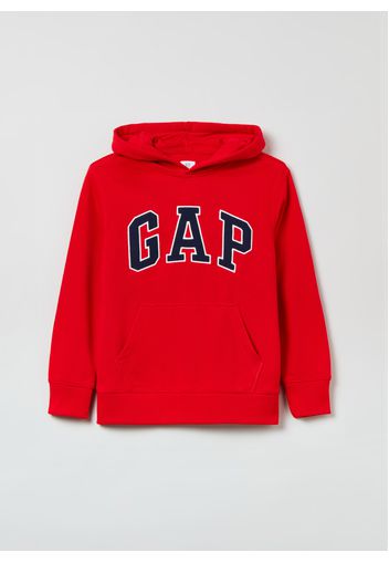 GAP - Felpa con cappuccio e ricamo logo, Uomo, Rosso, Taglia XL