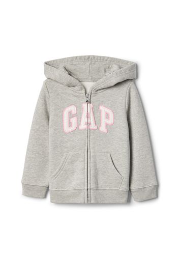 GAP - Full-zip con cappuccio e patch logo, Donna, Grigio, Taglia 2YRS