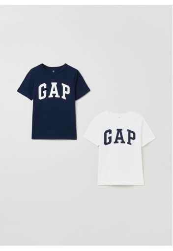 GAP - Bipack t-shirt in cotone con stampa logo, Uomo, Multicolor, Taglia M
