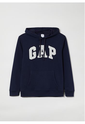 GAP - Felpa con cappuccio e ricamo logo, Uomo, Blu, Taglia L