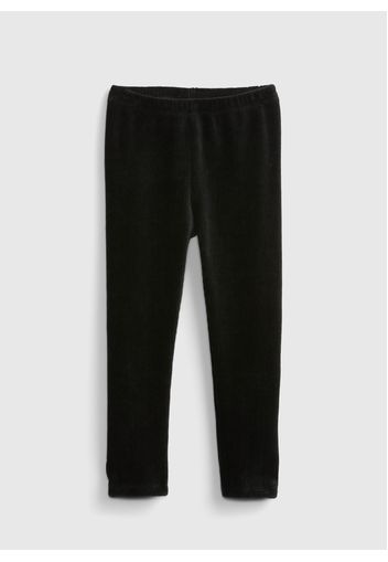 GAP - Leggings in velour a costina, Donna, Nero, Taglia 3YRS