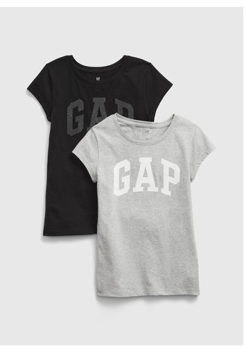 GAP - Bipack t-shirt in cotone con stampa logo, Donna, Multicolor, Taglia XL