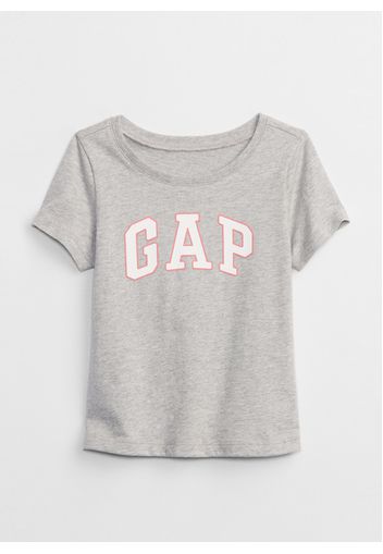 GAP - T-shirt in cotone con stampa logo, Donna, Grigio, Taglia 12-18