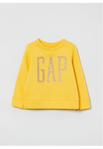 GAP - Felpa con stampa glitterata logo, Donna, Giallo, Taglia XL