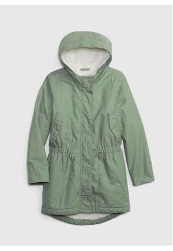 GAP - Parka con interno in sherpa, Donna, Verde, Taglia XS