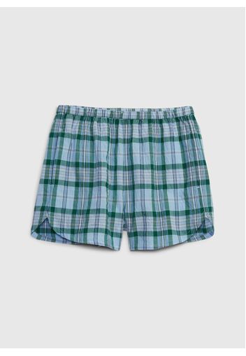 GAP - Shorts pigiama stampa check, Donna, Multicolor, Taglia XS