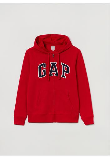 GAP - Full-zip in French Terry con cappuccio, Uomo, Rosso, Taglia XL