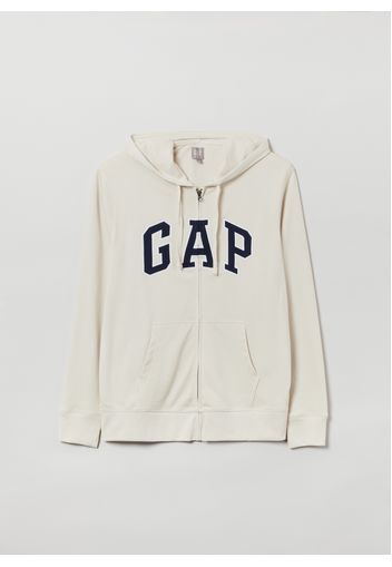 GAP - Full-zip con cappuccio e ricamo logo, Uomo, Bianco, Taglia M