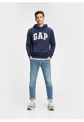 GAP - Felpa con cappuccio e logo, Uomo, Blu, Taglia XXL