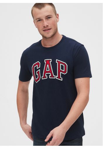 GAP - T-shirt in cotone con ricamo logo, Uomo, Blu, Taglia M