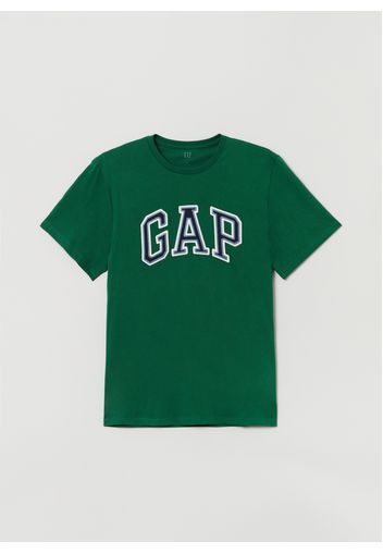 GAP - T-shirt in cotone con ricamo logo, Uomo, Verde, Taglia XL