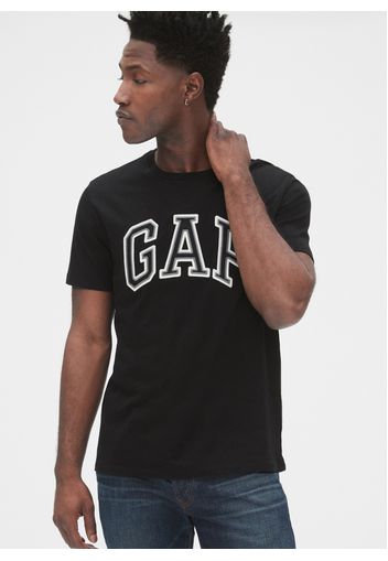 GAP - T-shirt in cotone con ricamo logo, Uomo, Nero, Taglia XS