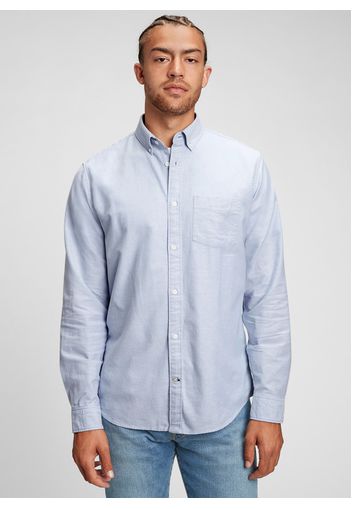 GAP - Camicia regular fit in cotone oxford, Uomo, Azzurro, Taglia S