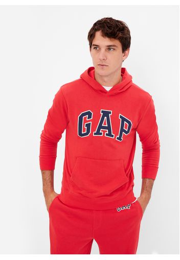 GAP - Felpa con cappuccio ricamo logo, Uomo, Rosso, Taglia S