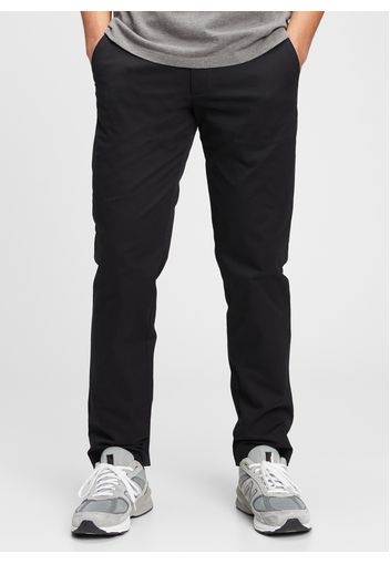 GAP - Pantaloni straight fit in cotone stretch, Uomo, Nero, Taglia 31X30