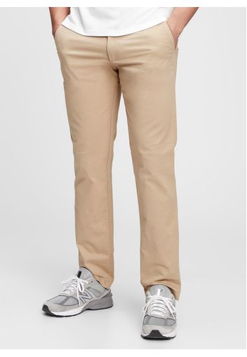 GAP - Pantaloni straight fit in cotone stretch, Uomo, Beige, Taglia 30X30