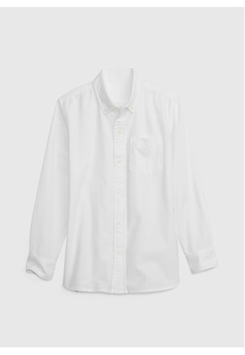 GAP - Camicia in oxford con taschino, Uomo, Bianco, Taglia XS