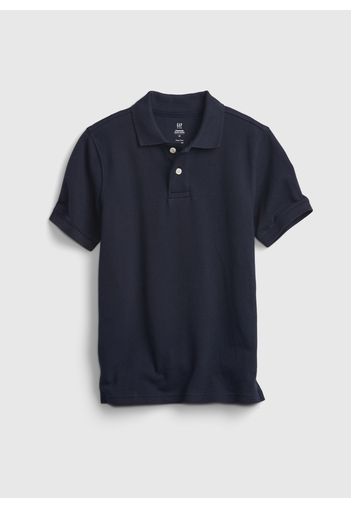 GAP - Polo in cotone piquet, Uomo, Blu, Taglia S