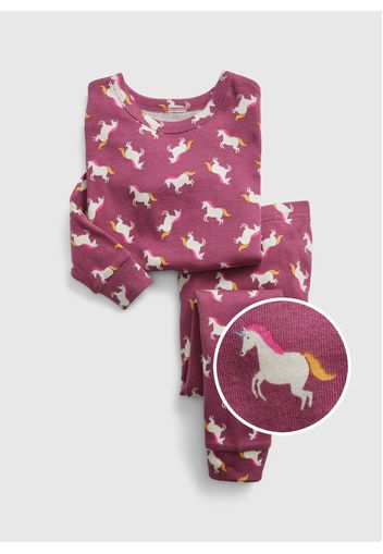 GAP - Pigiama lungo in cotone stampa unicorni, Viola, Taglia 3YRS