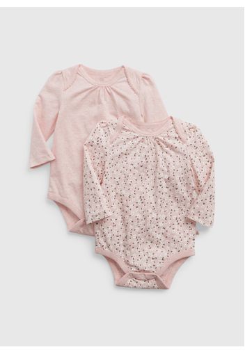 GAP - Bipack body in cotone biologico con stampa, Rosa, Taglia 6-12M