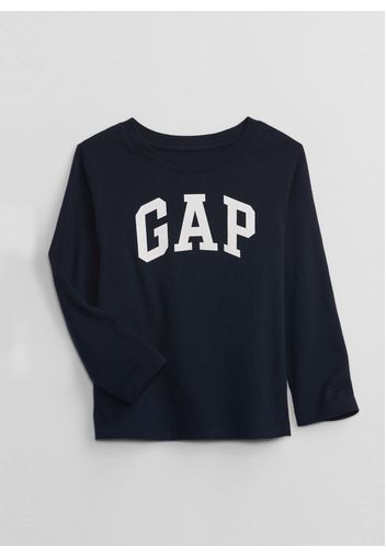 GAP - T-shirt a maniche lunghe con stampa logo, Uomo, Blu, Taglia 2YRS