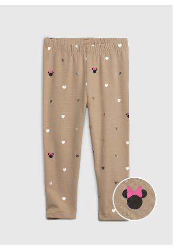 GAP - Leggings in cotone bio stampa Disney Minnie, Donna, Beige, Taglia 4YRS