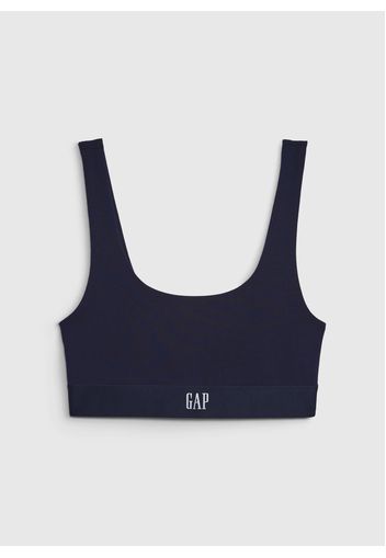 GAP - Reggiseno sportivo stretch con logo, Donna, Blu, Taglia M