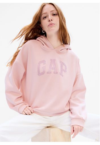 GAP - Felpa oversize con logo in strass, Donna, Rosa, Taglia S