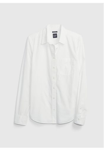 GAP - Camicia in cotone con tasca, Donna, Bianco, Taglia 2XS