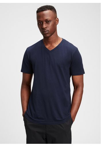 GAP - T-shirt in cotone con scollo a V, Uomo, Blu, Taglia M