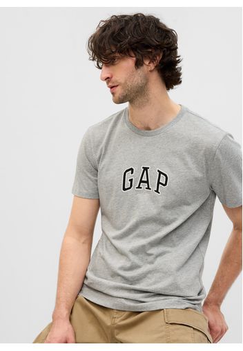 GAP - T-shirt in cotone con ricamo logo, Uomo, Grigio, Taglia M