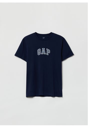 GAP - T-shirt in cotone con ricamo logo, Uomo, Blu, Taglia M