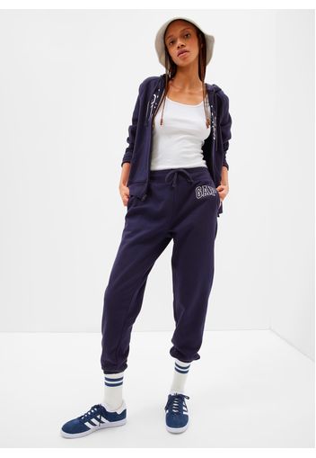 GAP - Joggers in felpa con ricamo logo, Donna, Blu, Taglia MREG