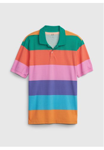 GAP - Polo in piquet fantasia, Uomo, Multicolor, Taglia XS