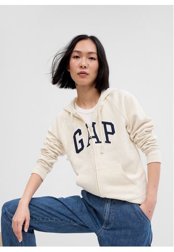 GAP - Full-zip con cappuccio ricamo logo, Donna, Grigio, Taglia XL